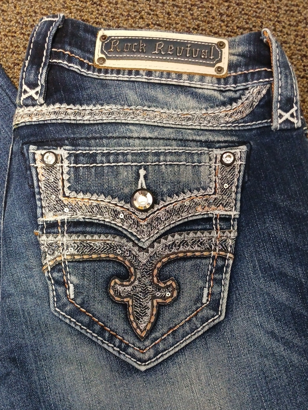 Rock Revival Women's Blue Embellished Bootcut Jeans
